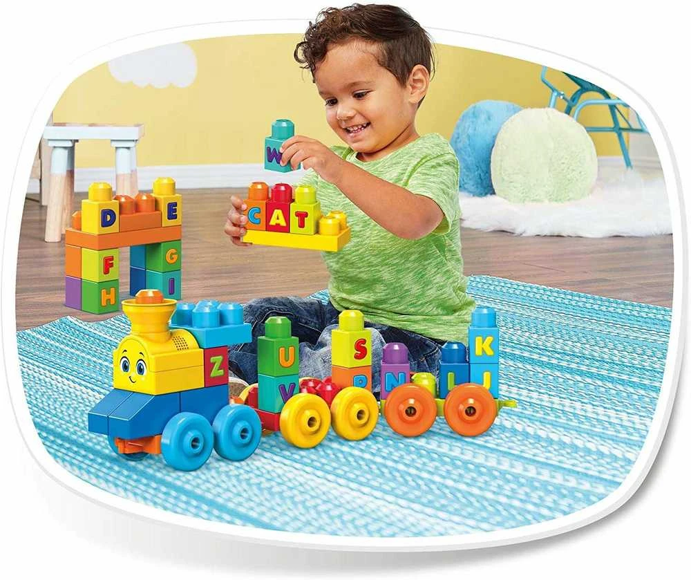 Rinkinys MEGA BLOKS ,,Grojantis traukinys" (50 det.)