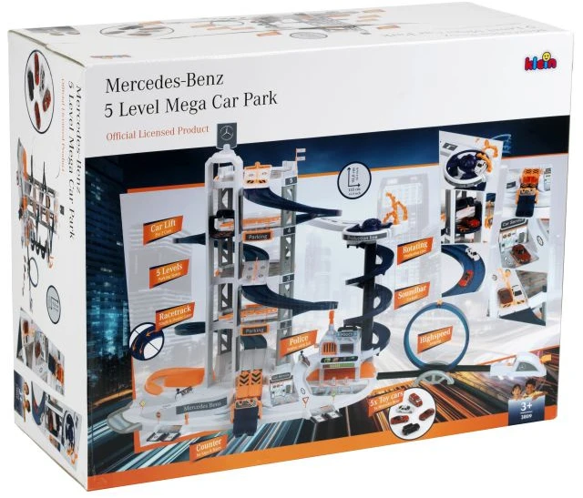 Klein Žaislinis Mercedes Benz daugiaaukštis parkingas 5 lygiai