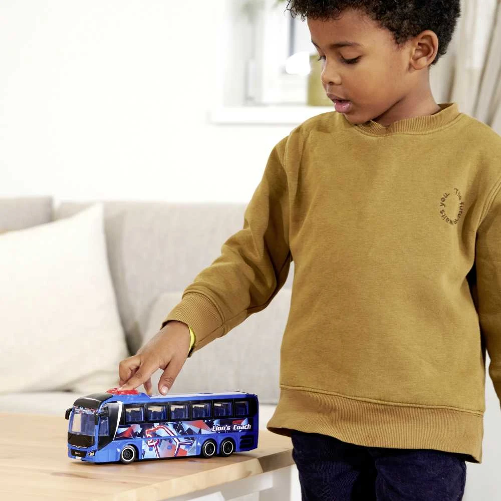 Dickie Toys Mėlyna City Bus Man Lion's City duris atveria