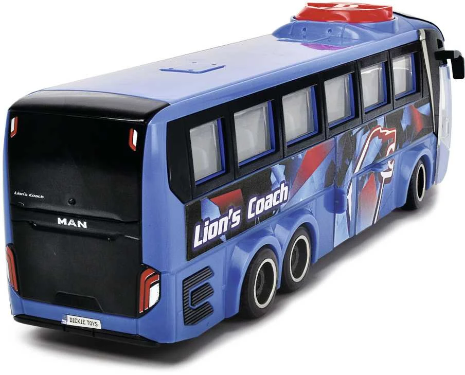 Dickie Toys Mėlyna City Bus Man Lion's City duris atveria
