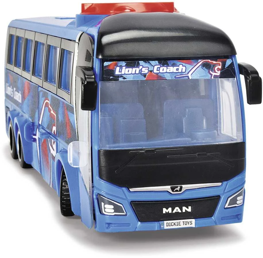 Dickie Toys Mėlyna City Bus Man Lion's City duris atveria