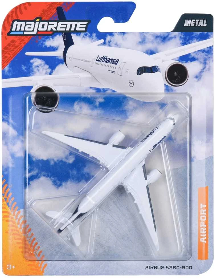 Metalinis „Airbus A350-900 Lufthansa“ keleivinis lėktuvas, baltas orlaivis, 10 cm