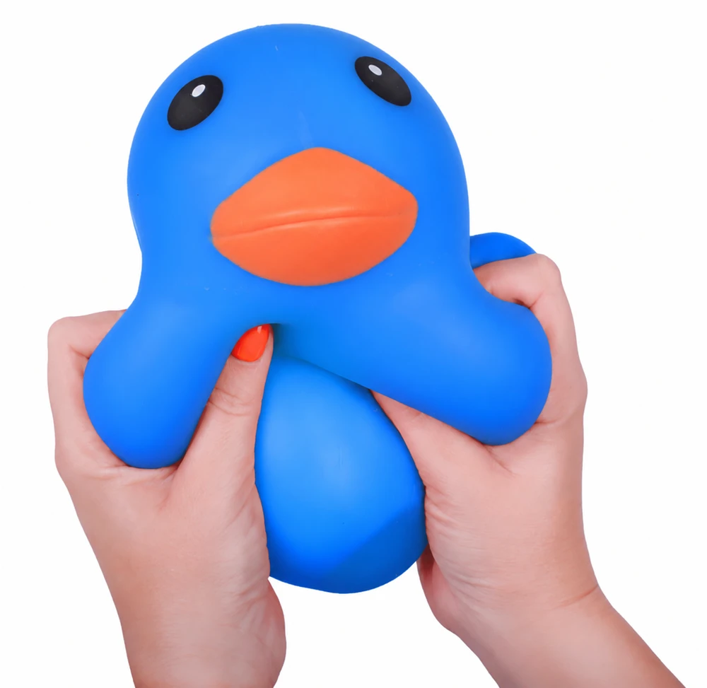 Minkštas sensorinis žaislas Mėlyna antis Squishy Gniotek antistresinis 17 cm