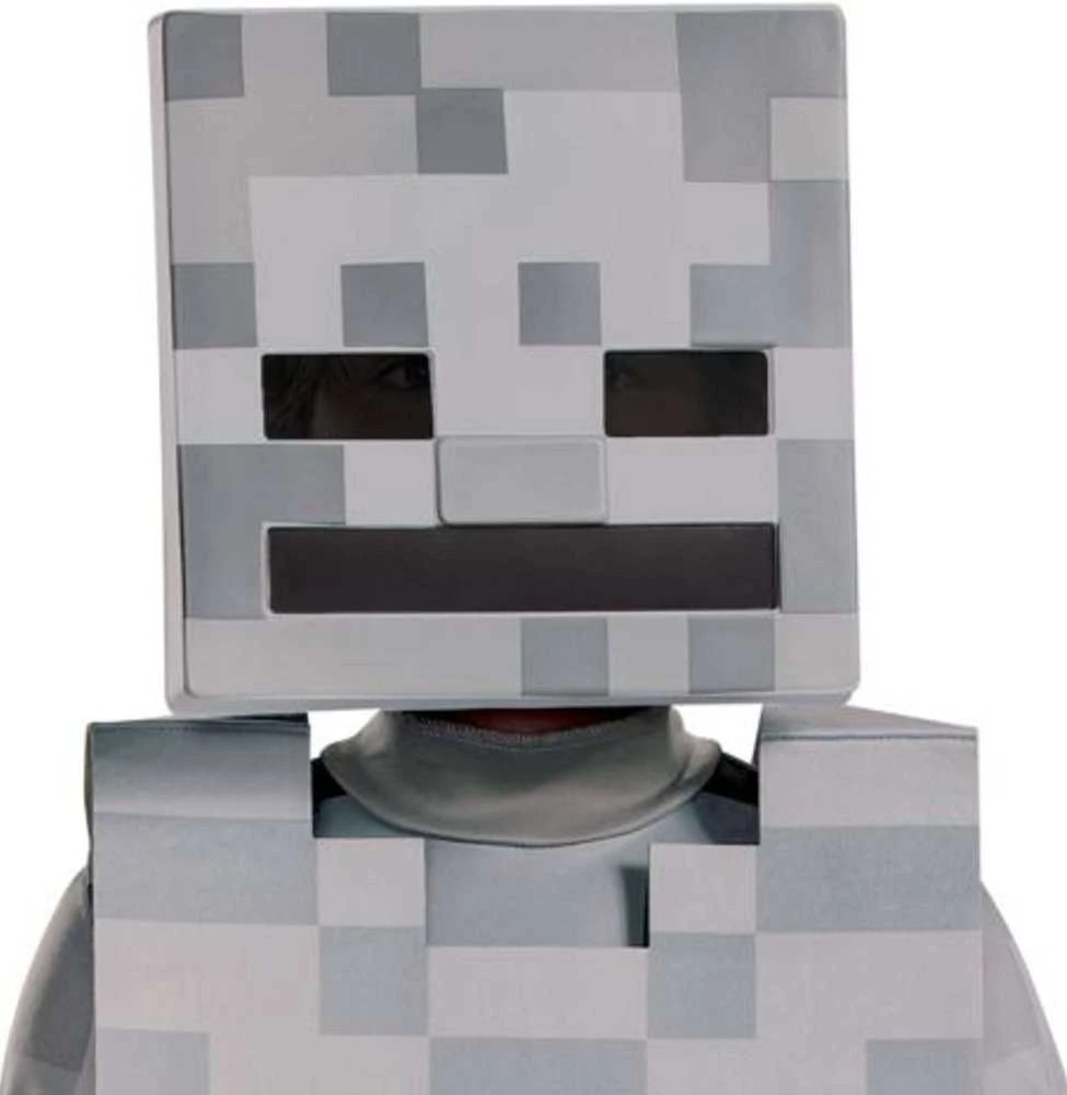 Minecraft karnavalinis kostiumas berniukui Skeleton Baltas Skeleton kostiumo maskuoklis 110-122 cm (4-6 metai)