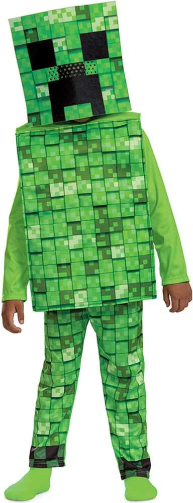Minecraft karnavalinis kostiumas berniukui, Creeper kostiumas 109-126 cm (4-6 metų)