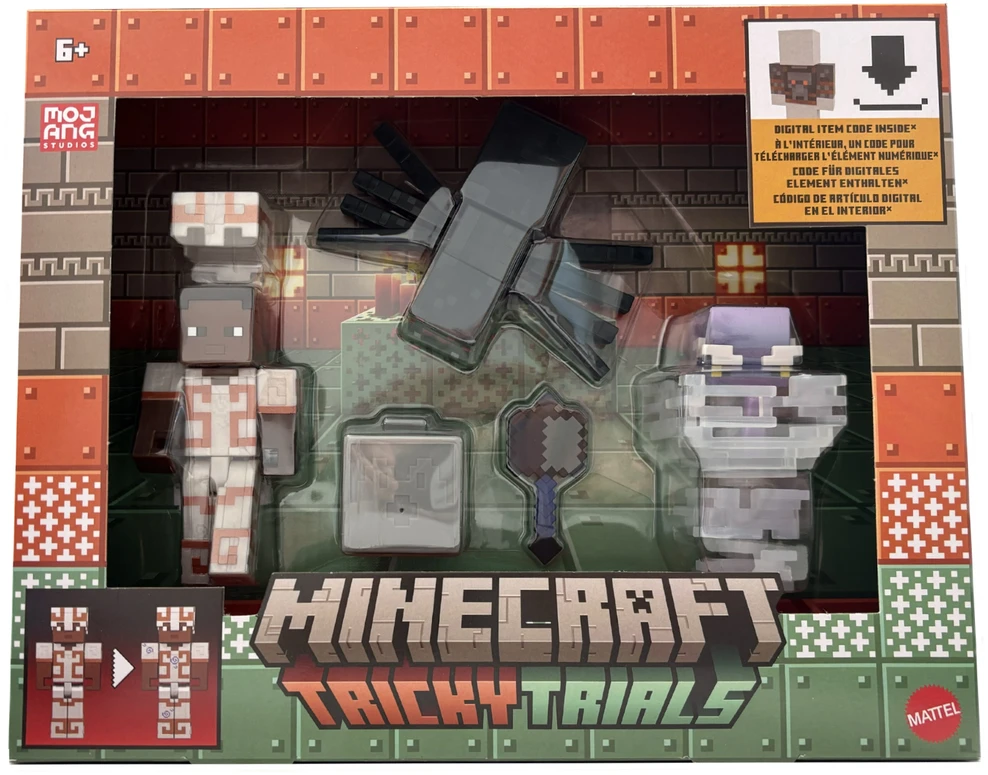 Mattel Minecraft komplektas 3 figurek Tricky Trials i akcesoriów + kod