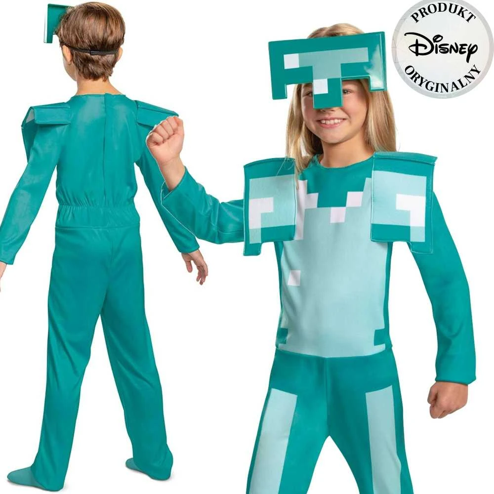 Minecraft kostiumas karnavalinis kostiumas Diamond Armor 137-149 cm 10-12 metų