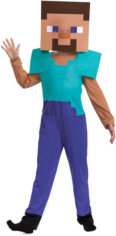 Minecraft kostiumas karnavalinis kostiumas Steve 109-126 cm (4-6 metų)