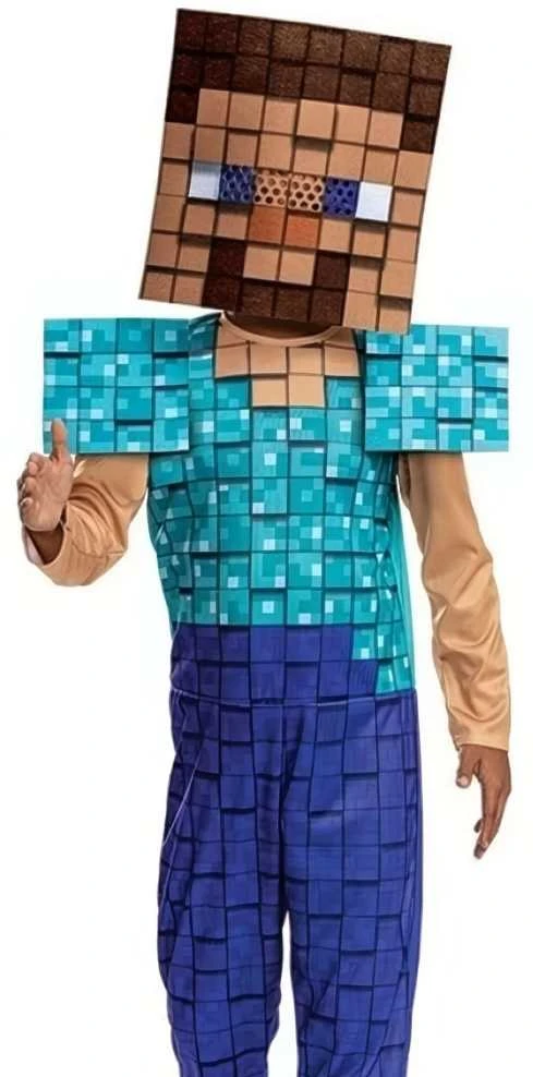 Minecraft Steve Plus kostiumas 4-6 metai