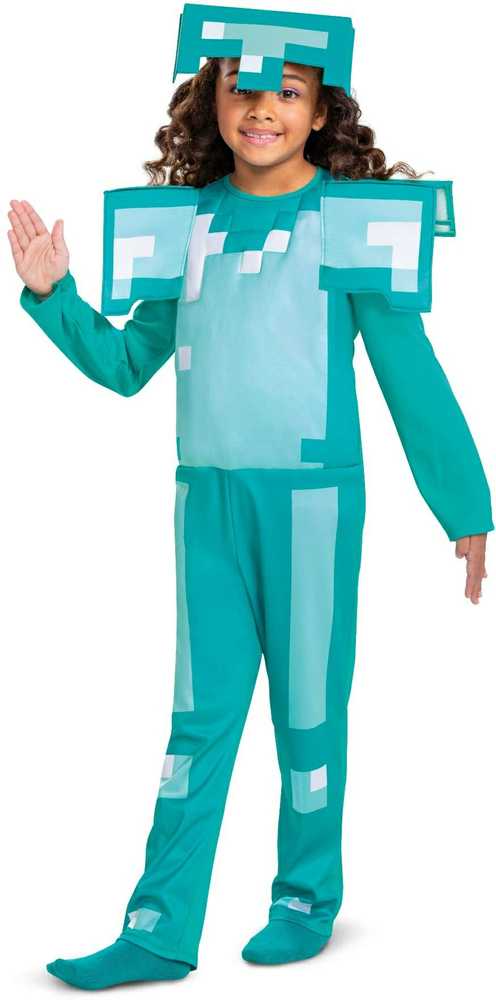 Disguise Minecraft kostiumas, karnavalinis kostiumas deimantiniai šarvai 127-136 cm (7-8 metų amžiaus)