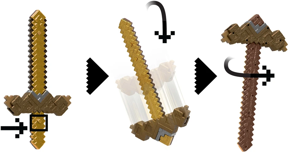 Mattel MINECRAFT transformuojamas kardas – kirtiklis (JKC15)