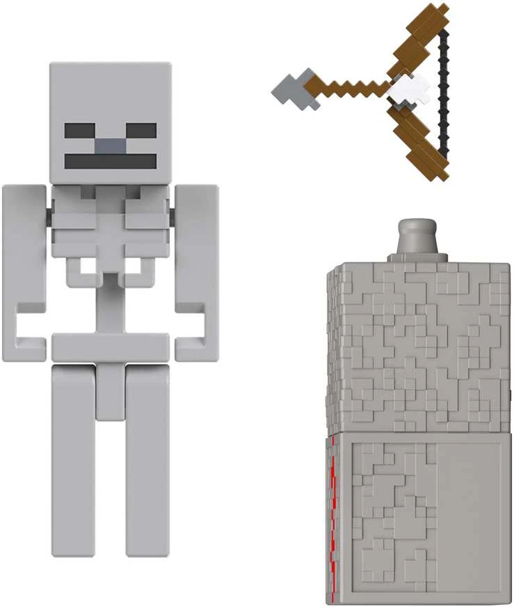 Minecraft figūrėlių rinkinys Redstone įkrautas skeletas serija 9 cm + priedai