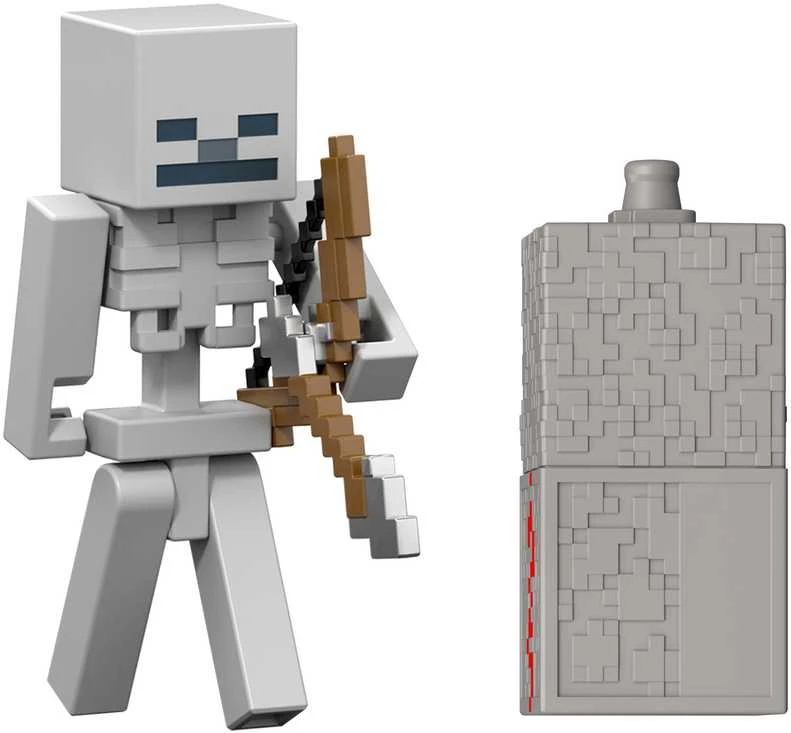 Minecraft figūrėlių rinkinys Redstone įkrautas skeletas serija 9 cm + priedai