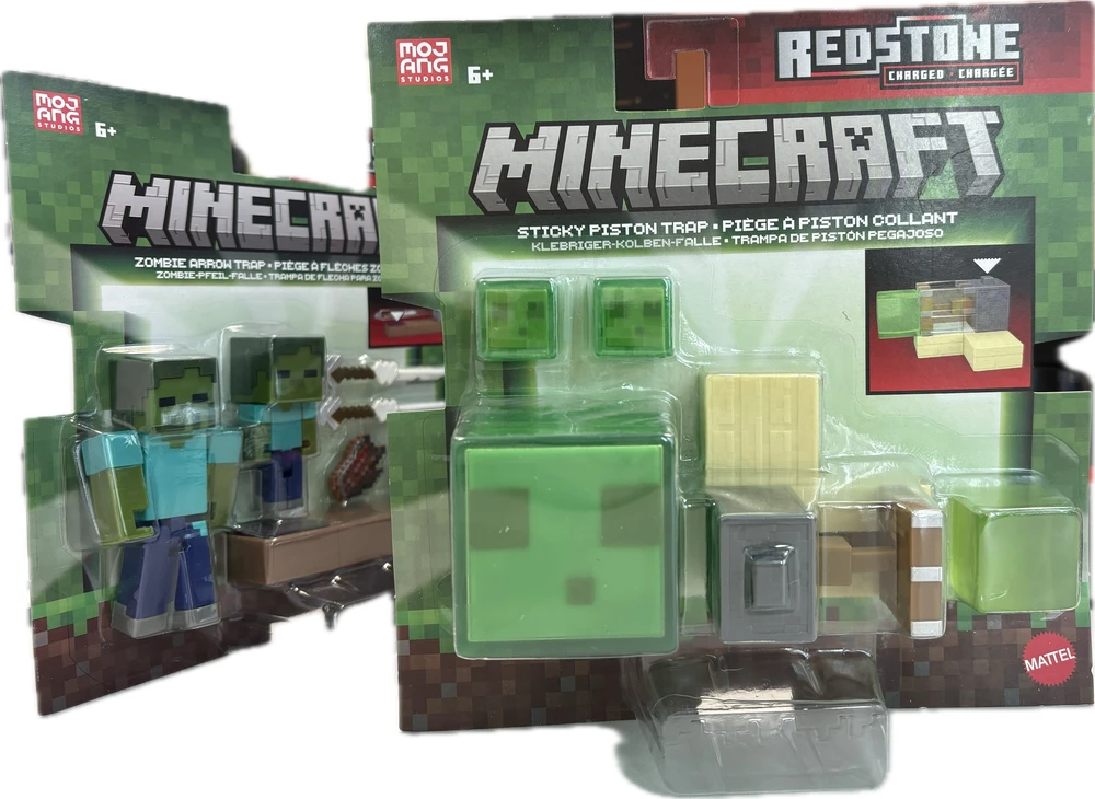 Mattel „Minecraft“ lipnių stūmoklių gaudyklių figūrėlių rinkinys „Redstone Charged Series“