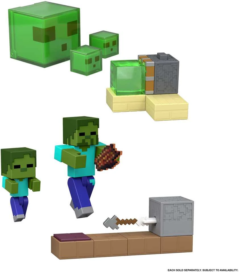 Mattel „Minecraft“ lipnių stūmoklių gaudyklių figūrėlių rinkinys „Redstone Charged Series“