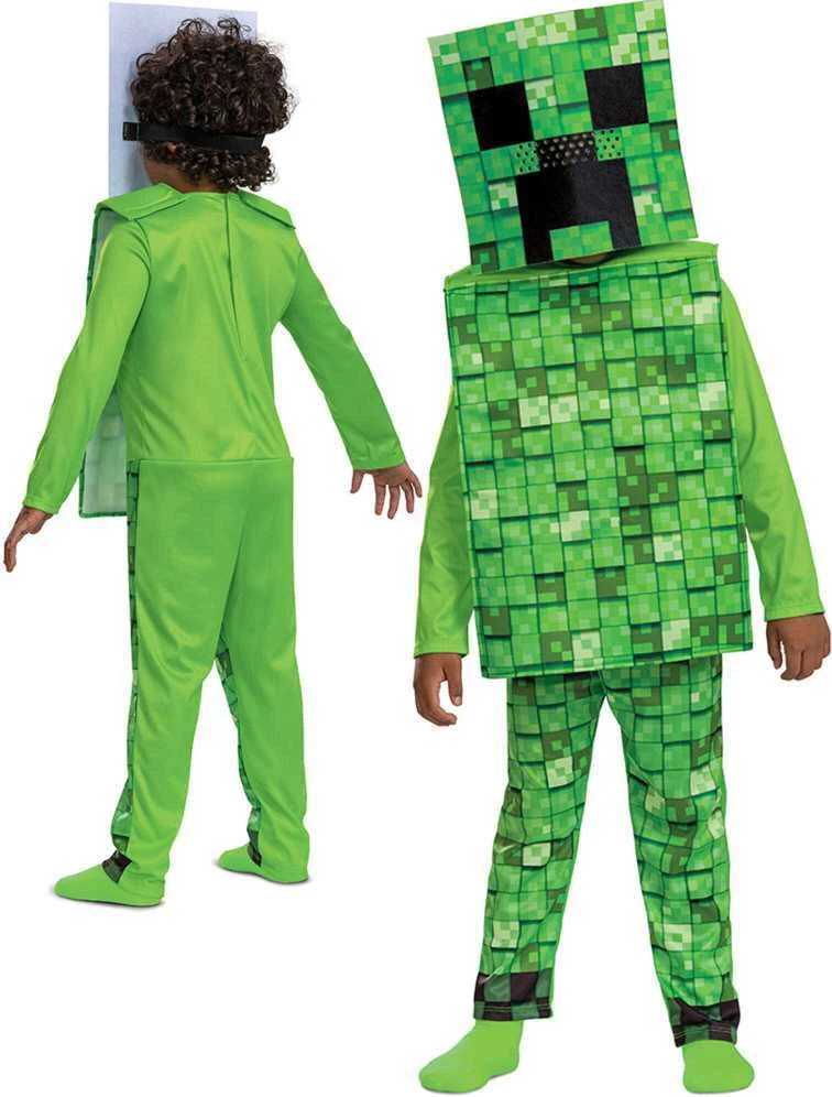 Minecraft karnavalinis kostiumas Creeper puošni suknelė 137-149 cm (10-12 metų)