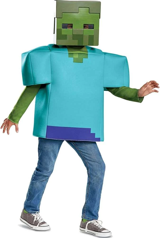 Almarina Minecraft karnavalinis kostiumas berniukui, zombiui, 110-122 cm (4-6 metai)