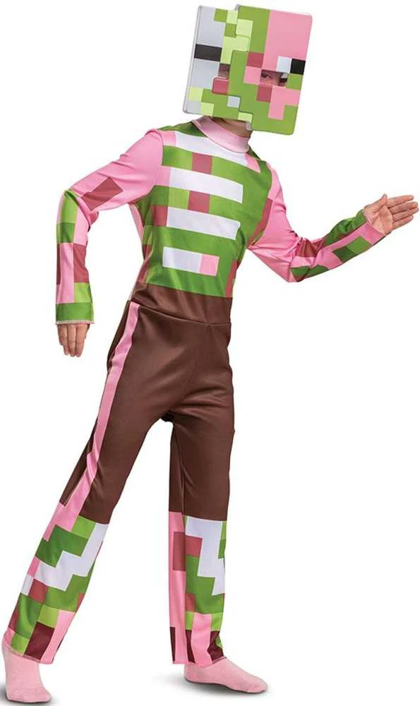 Almarina Minecraft karnavalinis kostiumas berniukui zombiui kiaulės kostiumo kaukėms 110-122 cm (4-6 metai)
