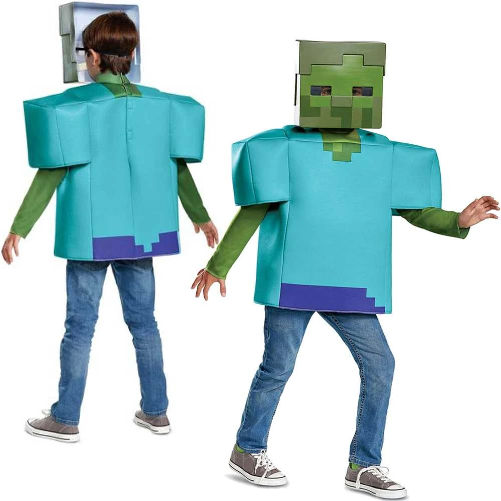Almarina Minecraft karnavalinis kostiumas berniukui, zombiui, 110-122 cm (4-6 metai)