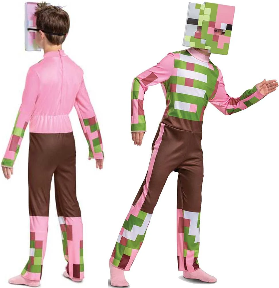 Almarina Minecraft karnavalinis kostiumas berniukui zombiui kiaulės kostiumo kaukėms 110-122 cm (4-6 metai)