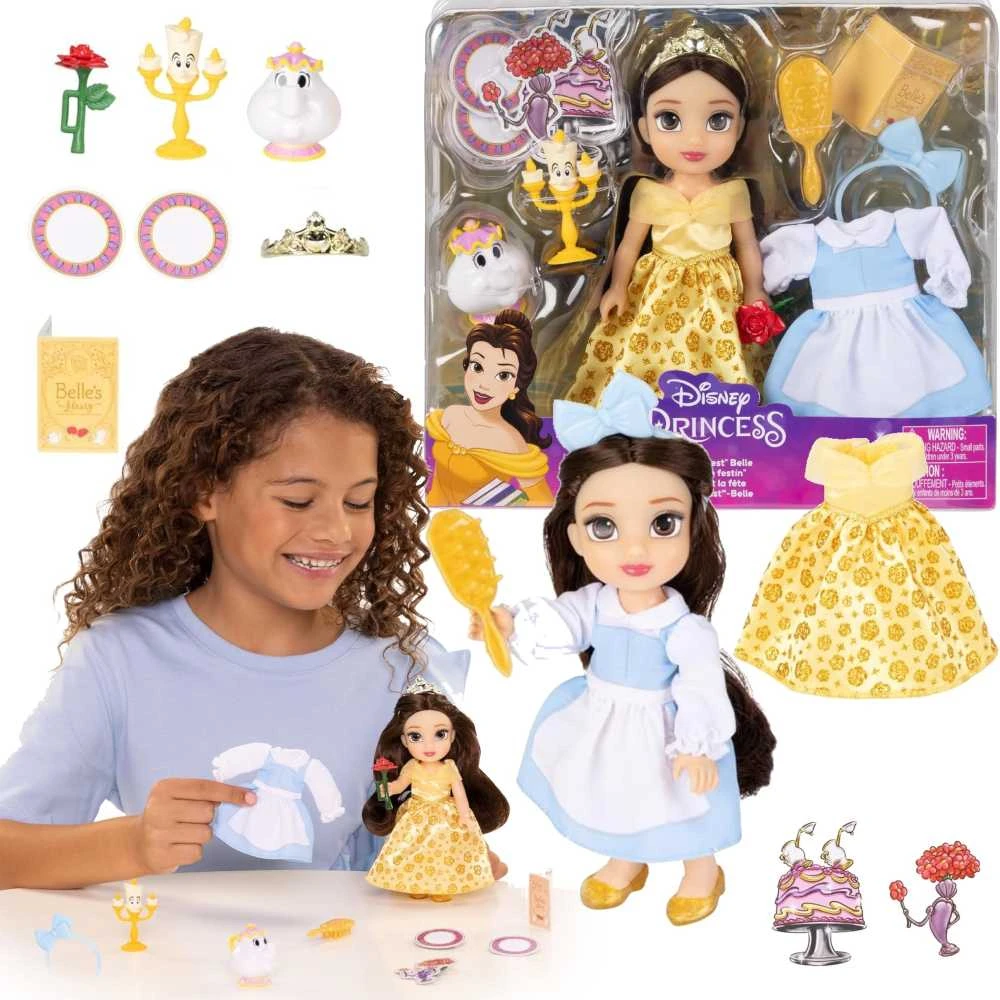 Jakks Disney gražuolė ir pabaisa Belle mini lėlė 16 cm + priedai