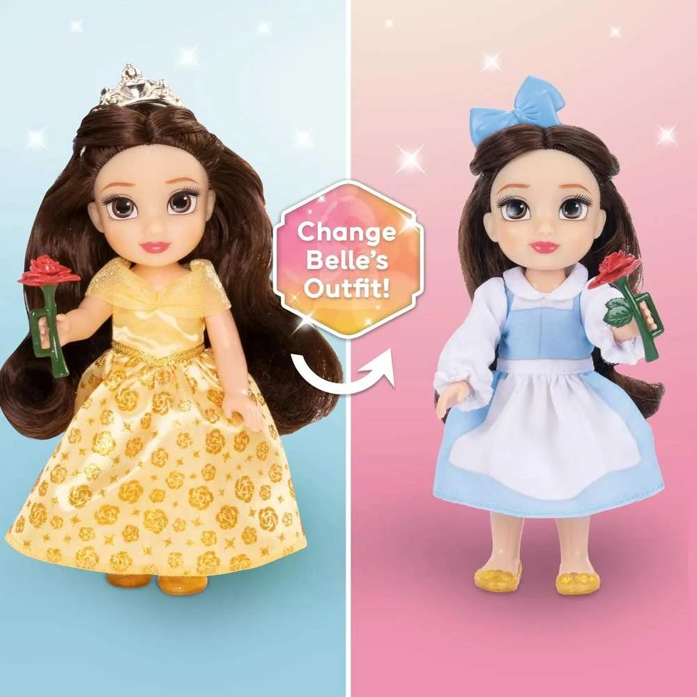 Jakks Disney gražuolė ir pabaisa Belle mini lėlė 16 cm + priedai