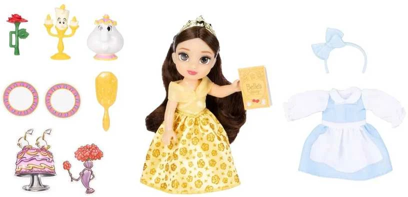 Jakks Disney gražuolė ir pabaisa Belle mini lėlė 16 cm + priedai