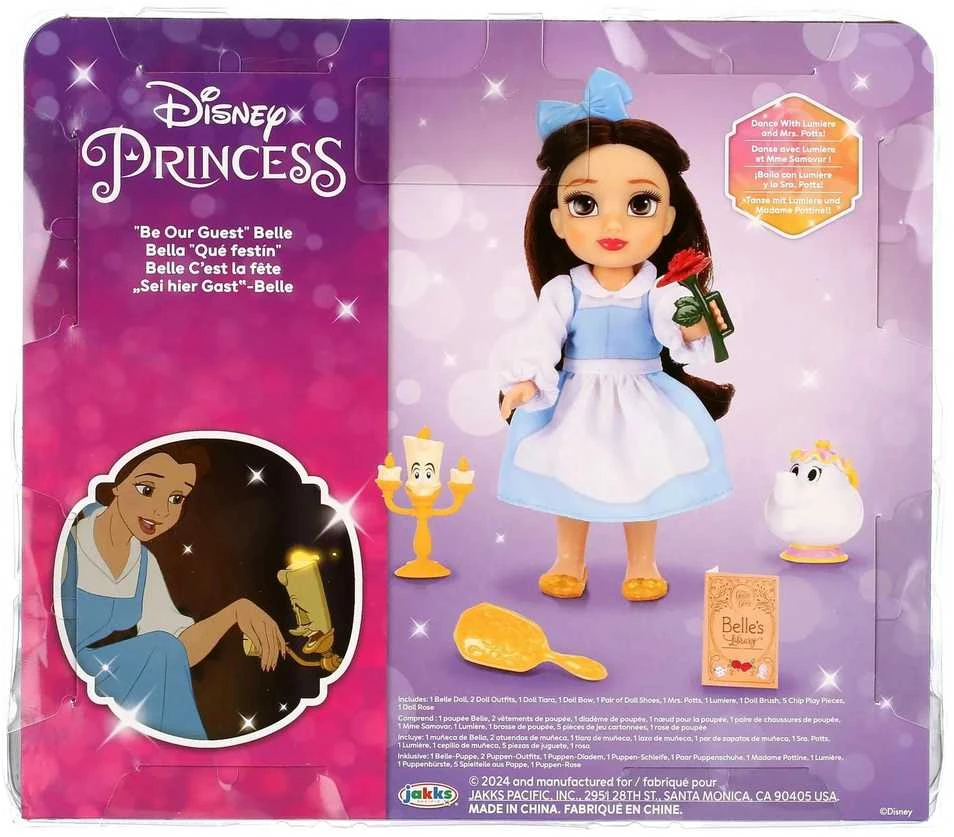 Jakks Disney gražuolė ir pabaisa Belle mini lėlė 16 cm + priedai