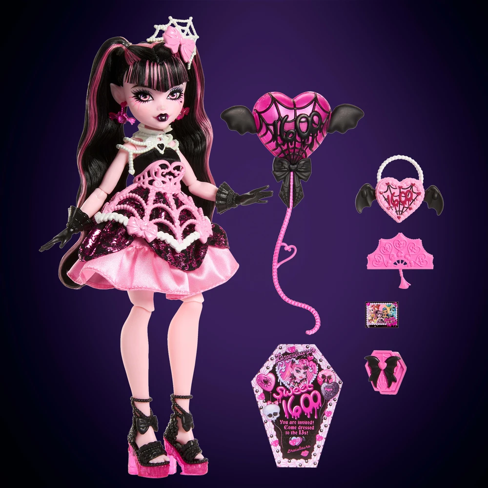 Mattel „Monster High Sweet Birthday“ lėlės Drakulaura rinkinys JBG74
