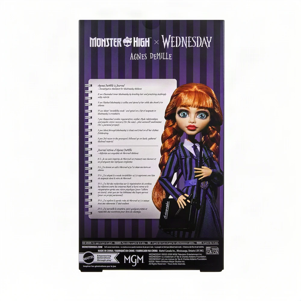 Mattel Monster High Kolekcjonerska Lėlė Wednesday Agnes DeMille