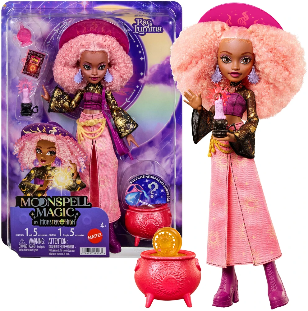 Mattel MONSTER HIGH MOONSPELL MAGIC lėlė Rae - saulės kerėtoja (JMB91)