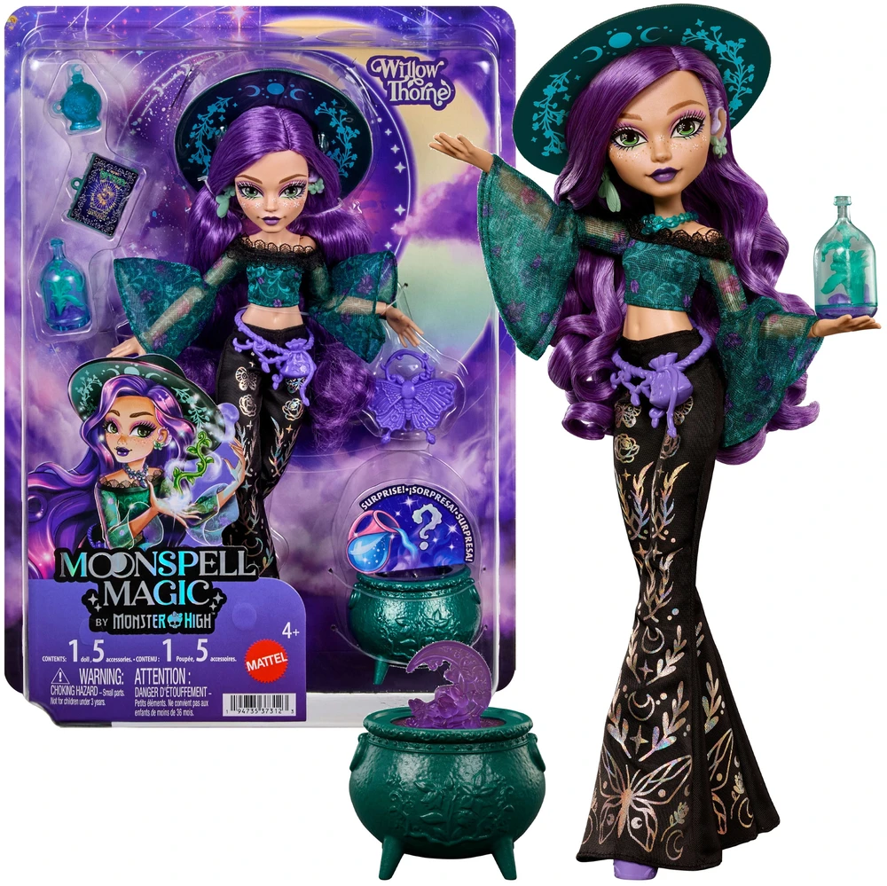 Mattel MONSTER HIGH MOONSPELL MAGIC lėlė Willow - gamtos kerėtoja (JMB92)