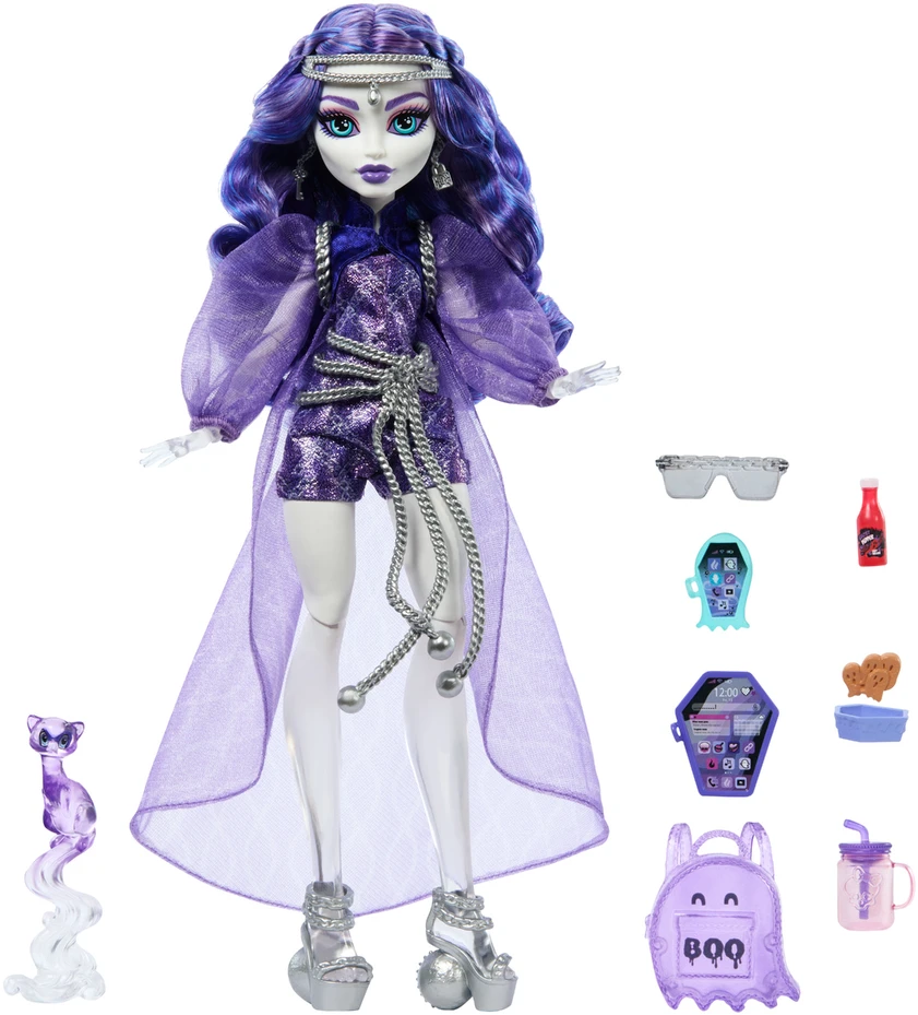 Lėlė Mattel Monster High Spectra Vondergeist su naminiu šešku ir aksesuarais