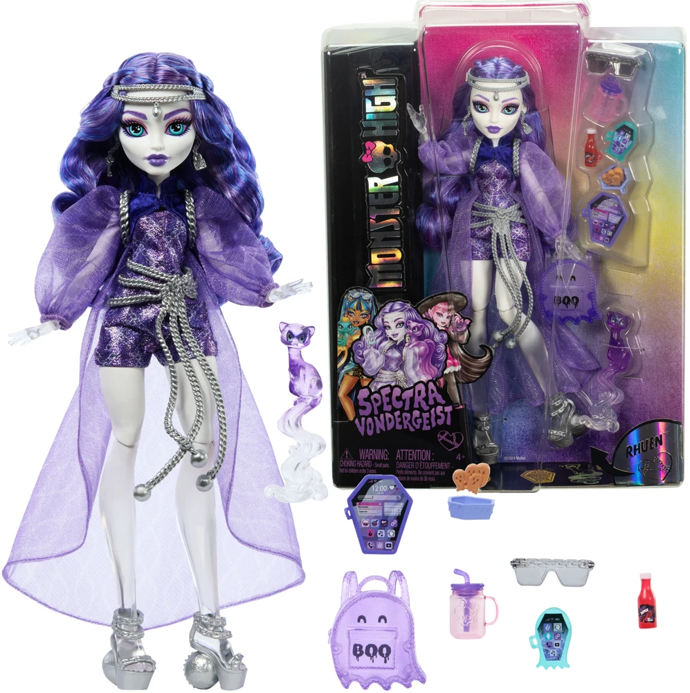 Lėlė Mattel Monster High Spectra Vondergeist su naminiu šešku ir aksesuarais