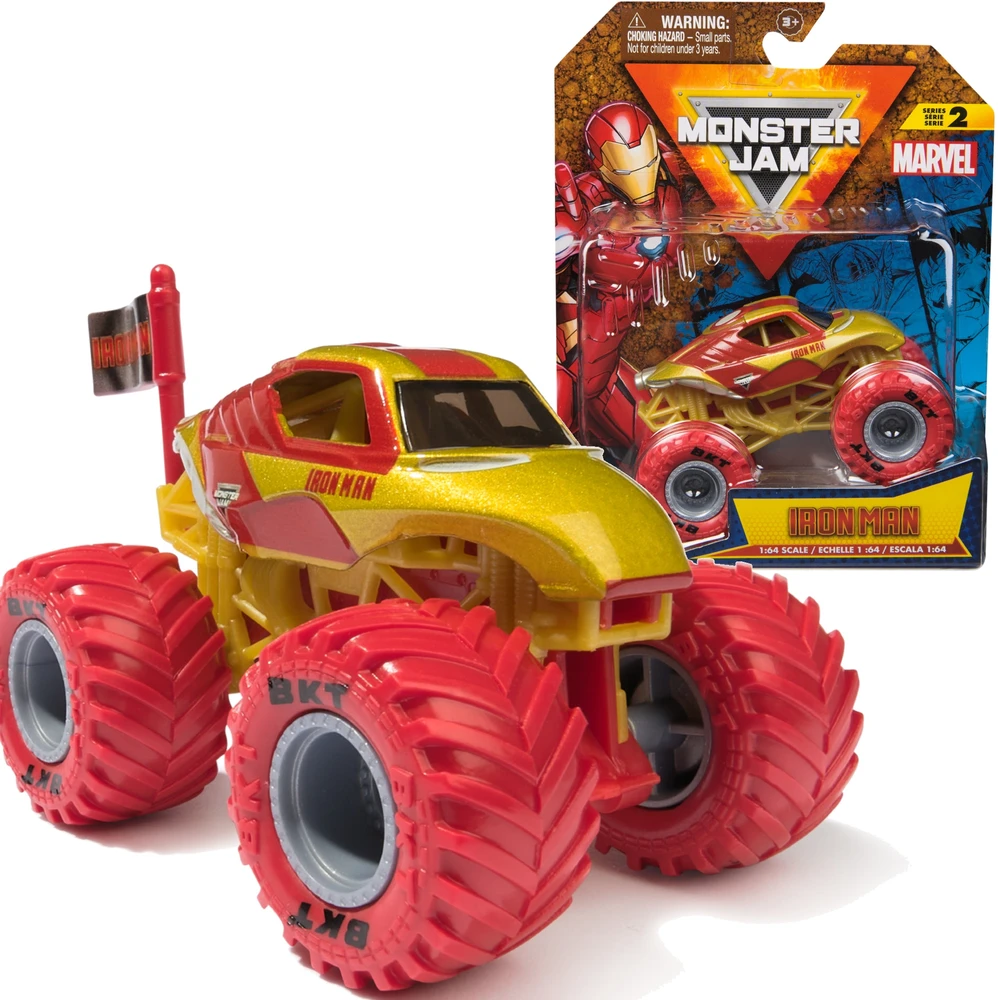 Monster Jam Auto Monster Truck Marvel serijos 2 transporto priemonė Iron Man 1:64