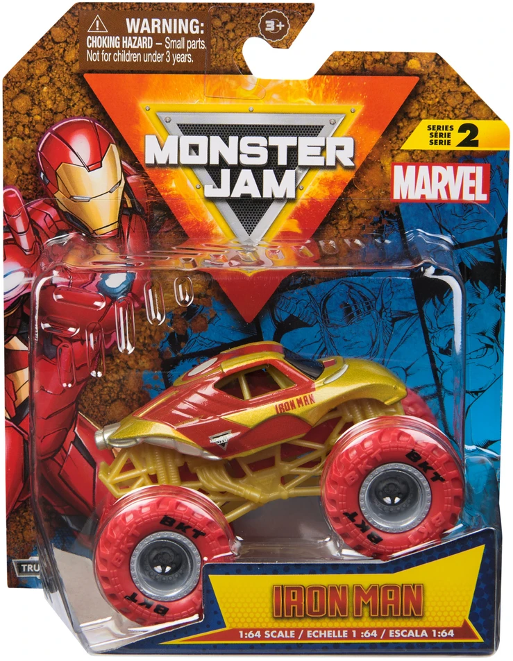 Monster Jam Auto Monster Truck Marvel serijos 2 transporto priemonė Iron Man 1:64