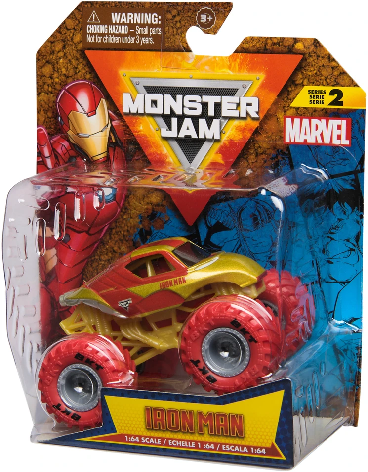 Monster Jam Auto Monster Truck Marvel serijos 2 transporto priemonė Iron Man 1:64