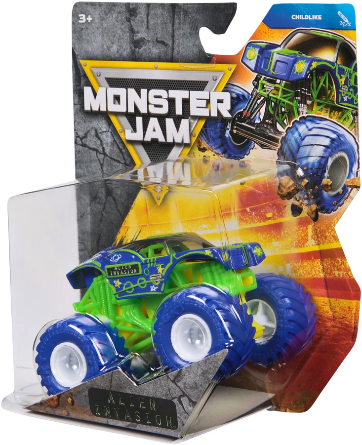 Monster Jam Auto Monster Truck transporto priemonė Alien Invasion 1:64