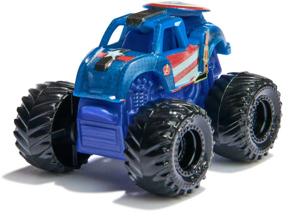 „Monster Jam“ žaislas 3 dalių rinkinys „Mini Jam“ Marvel Winter Soldier Kapitonas Amerika Karo mašina 1:87