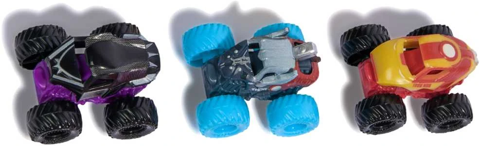 „Monster Jam“ žaislai 3 dalių rinkinys „Mini Jam“ Marvel Thor Juodoji pantera Geležinė Man