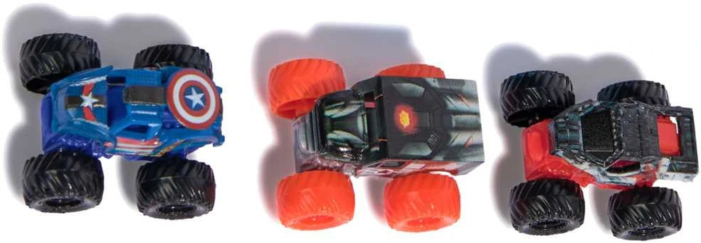 „Monster Jam“ žaislas 3 dalių rinkinys „Mini Jam“ Marvel Winter Soldier Kapitonas Amerika Karo mašina 1:87
