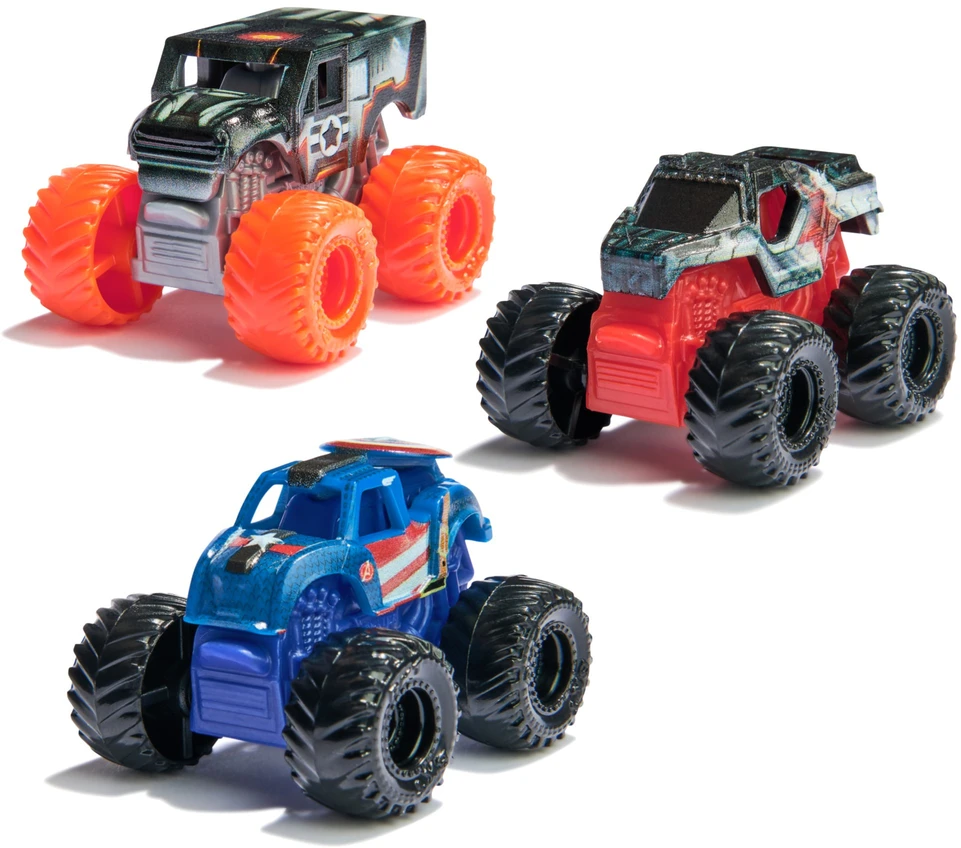 „Monster Jam“ žaislas 3 dalių rinkinys „Mini Jam“ Marvel Winter Soldier Kapitonas Amerika Karo mašina 1:87