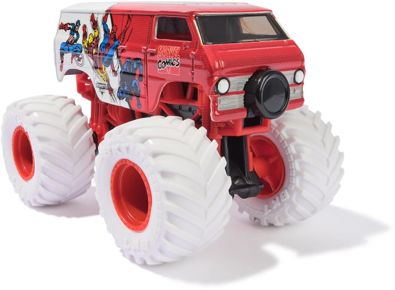 Monster Jam 5 transporto priemonių rinkinys Monster Truck Marvel Heroes 1:64