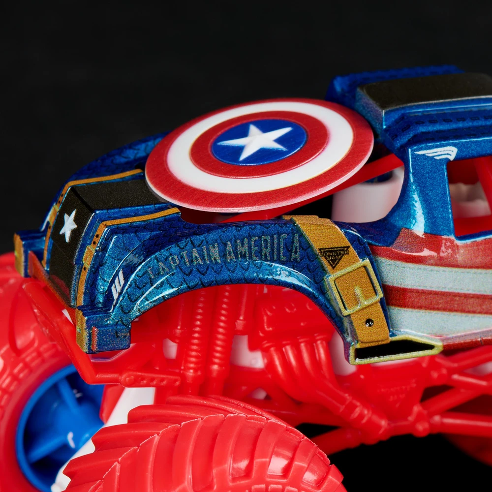 Monster Jam 5 transporto priemonių rinkinys Monster Truck Marvel Heroes 1:64