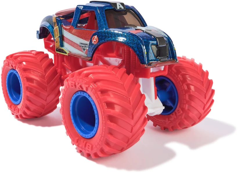 Monster Jam 5 transporto priemonių rinkinys Monster Truck Marvel Heroes 1:64