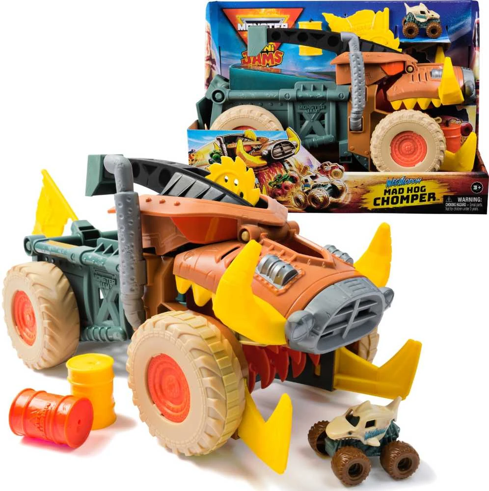 MONSTER JAM transporto priemonių rinkinys MAD HOG Mini Feature Playset, 6071776