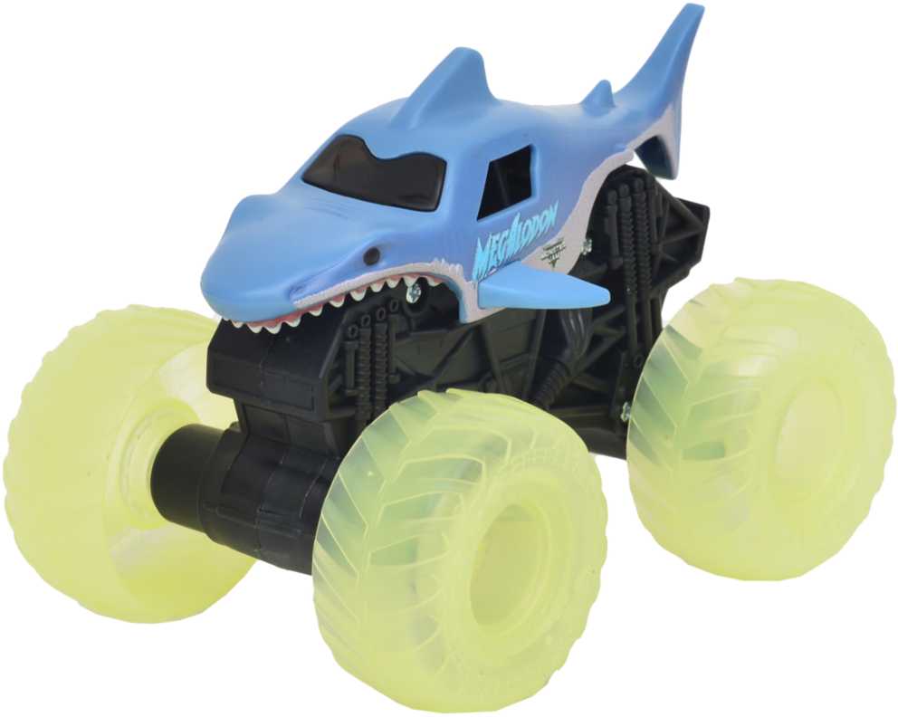 Monster Jam Transporto priemonė su apšviestais ratais 1:43 Megalodon