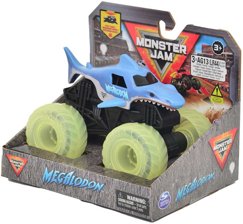 Monster Jam Transporto priemonė su apšviestais ratais 1:43 Megalodon