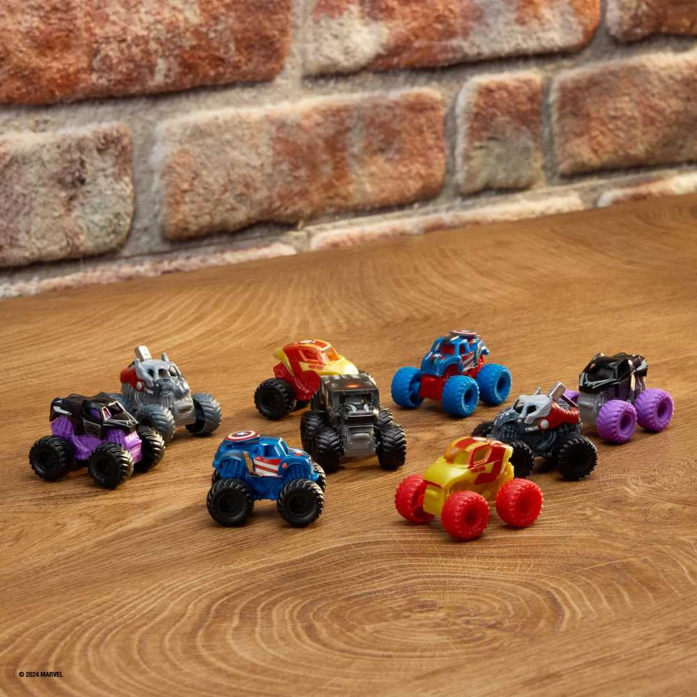 „Monster Jam“ žaislai 3 dalių rinkinys „Mini Jam“ Marvel Thor Juodoji pantera Geležinė Man