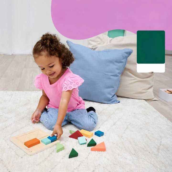 Levenya Medinė dėlionė „Montessori“, 13 detalių, kvadratai, trikampiai, stačiakampiai